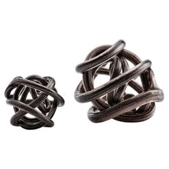 Orbit Glass Knot 3" Diameter Decor Ball - Gold Metallic Black -Chic Furniture Shop 26882 z 2 lg