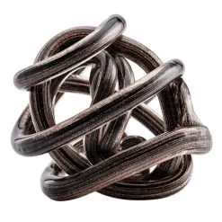 Orbit Glass Knot 4.5" Diameter Decor Ball - Gold Metallic Black -Chic Furniture Shop 26883 z 1 lg