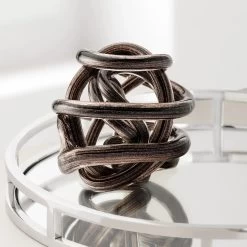 Orbit Glass Knot 4.5" Diameter Decor Ball - Gold Metallic Black