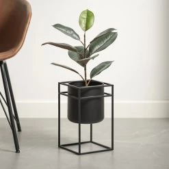 Metal Box Frame 13.25h" Standing Drop Pot Planter