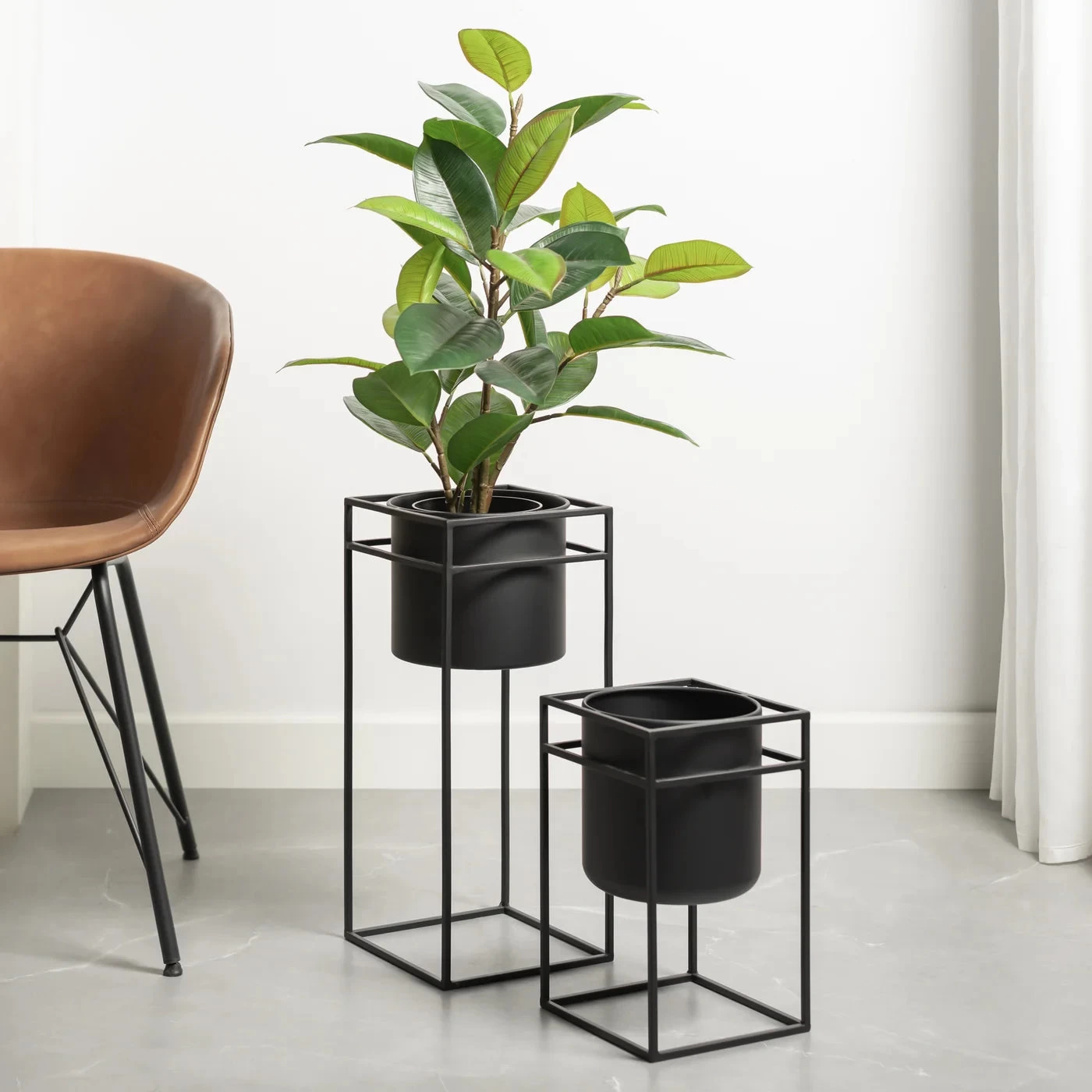 Metal Box Frame 20.5h" Standing Drop Pot Planter 7 Metal Box Frame 20.5h" Standing Drop Pot Planter - Image 5