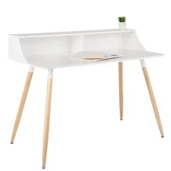 Deliah 29h" Desk With Storage Shelf - White -Chic Furniture Shop 26970 z 2 lg