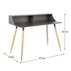 Deliah 29h" Desk With Storage Shelf - Grey -Chic Furniture Shop 26971 z 6 lg