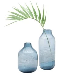 Milky Way 9.5h" Glass Vase - Blue -Chic Furniture Shop 26974 z 3 lg