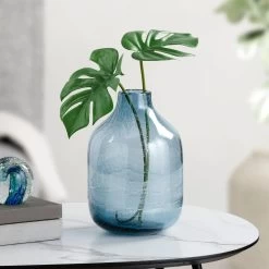 Milky Way 9.5h" Glass Vase - Blue