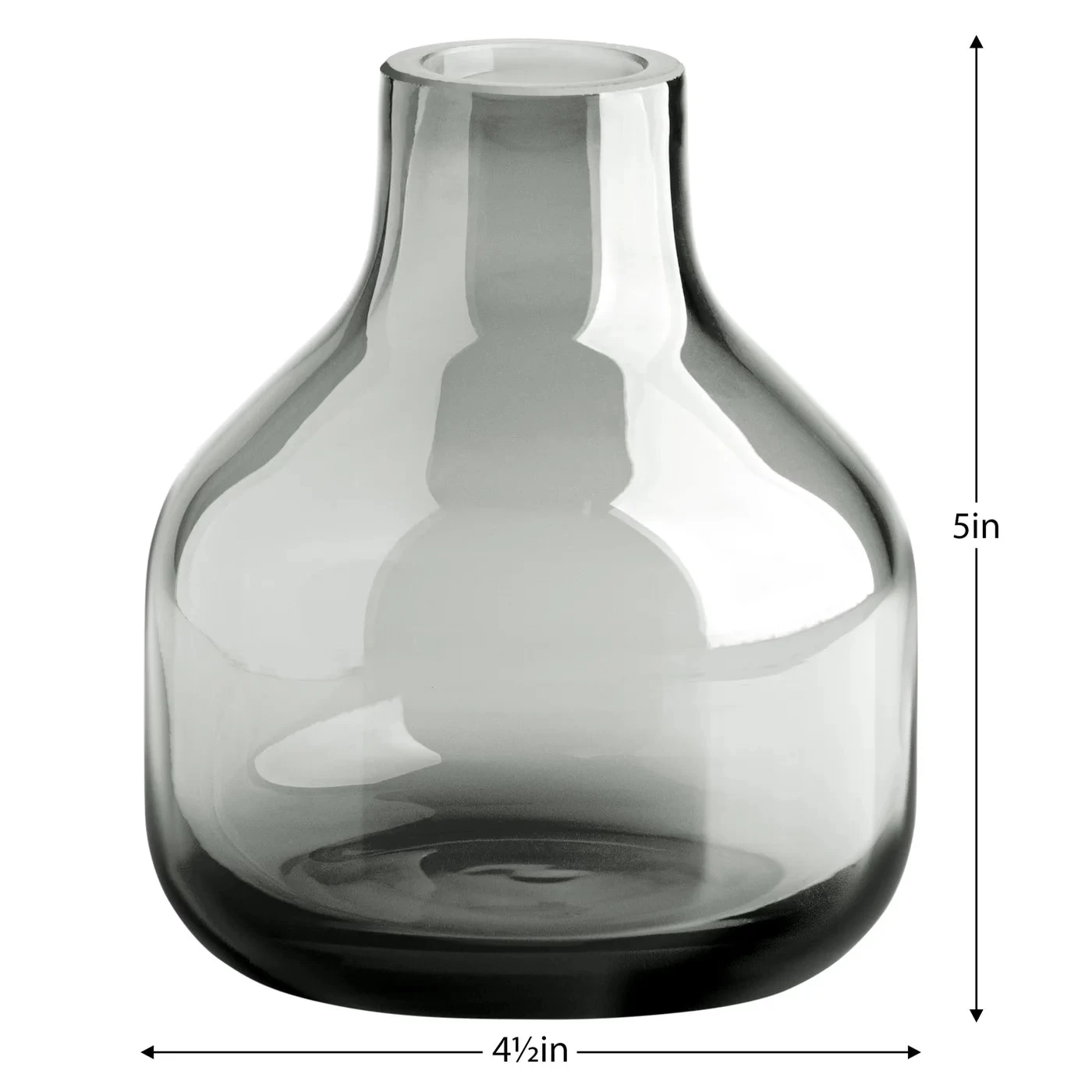 Beau Mini Bottle 5h" Glass Vase - Smoke 7 Beau Mini Bottle 5h" Glass Vase - Smoke - Image 5