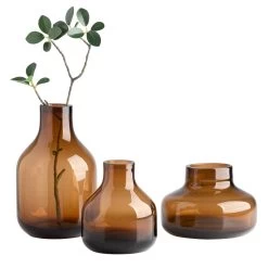 Beau Mini Bottle 4h" Wide Glass Vase - Brown -Chic Furniture Shop 27055 z 3 lg