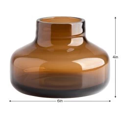 Beau Mini Bottle 4h" Wide Glass Vase - Brown -Chic Furniture Shop 27055 z 4 lg