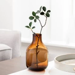 Beau Mini Bottle 8h" Glass Vase - Brown