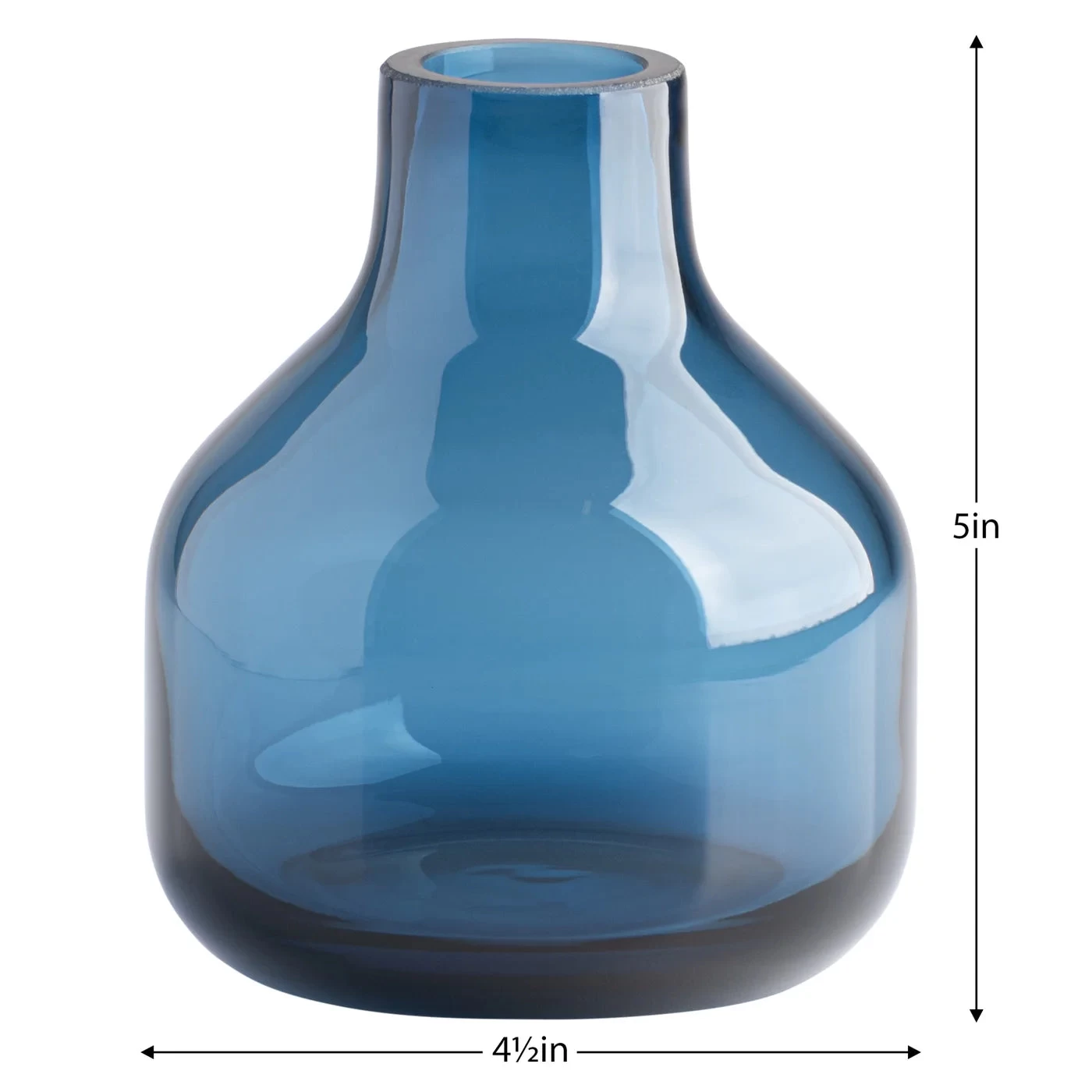 Beau Mini Bottle 5h" Glass Vase - Blue 7 Beau Mini Bottle 5h" Glass Vase - Blue - Image 5