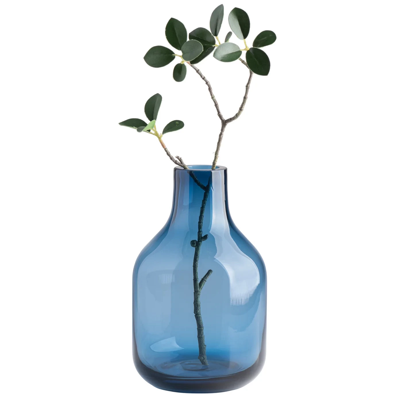 Beau Mini Bottle 8h" Glass Vase - Blue 4 Beau Mini Bottle 8h" Glass Vase - Blue - Image 2