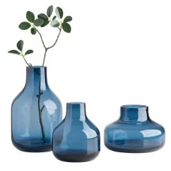 Beau Mini Bottle 8h" Glass Vase - Blue 13 Beau Mini Bottle 8h" Glass Vase - Blue -Chic Furniture Shop 27060 z 3 lg