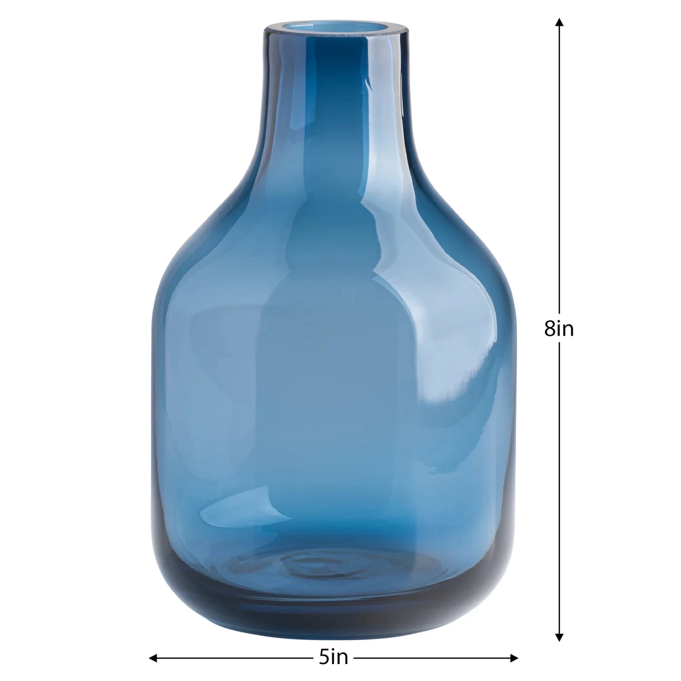 Beau Mini Bottle 8h" Glass Vase - Blue 7 Beau Mini Bottle 8h" Glass Vase - Blue - Image 5