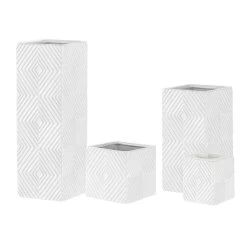 Radiance Ceramic Cube 7.75h" Vase - White -Chic Furniture Shop 27080 z 4 lg