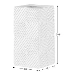 Radiance Ceramic Cube 7.75h" Vase - White -Chic Furniture Shop 27080 z 5 lg