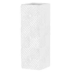 Radiance Ceramic Cube 11.75h" Vase - White -Chic Furniture Shop 27081 z 1 lg