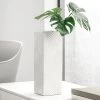 Radiance Ceramic Cube 11.75h" Vase - White