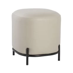 Pender Pin Leg Vegan Faux Leather Stool - Taupe