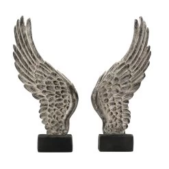 Guardian Antique Black Wings 2 Piece 20h" Decor Sculpture Set -Chic Furniture Shop 27111 z 1 lg