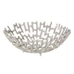 Cipher 15.5" Diameter Aluminum Decorative Bowl - Nickel