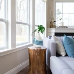 Andrea Swirl Glass 10.75h" Bulb Vase - White -Chic Furniture Shop 27149 z 5 lg