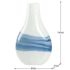 Andrea Swirl Glass 14.25h" Bulb Vase - White -Chic Furniture Shop 27150 z 3 lg