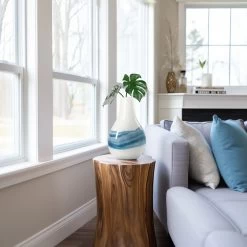 Andrea Swirl Glass 14.25h" Bulb Vase - White -Chic Furniture Shop 27150 z 5 lg