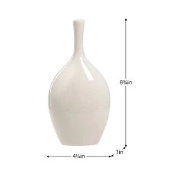Lilo White Crackle Ceramic 8.75h" Vase 10 Lilo White Crackle Ceramic 8.75h" Vase -Chic Furniture Shop 27184 z 3 lg