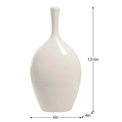 Lilo White Crackle Ceramic 12.25h" Vase -Chic Furniture Shop 27185 z 3 lg