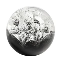 Black & White Bubble Glass Ball 3" Paperweight Decor 9 Black & White Bubble Glass Ball 3" Paperweight Decor -Chic Furniture Shop 27196 z 2 lg