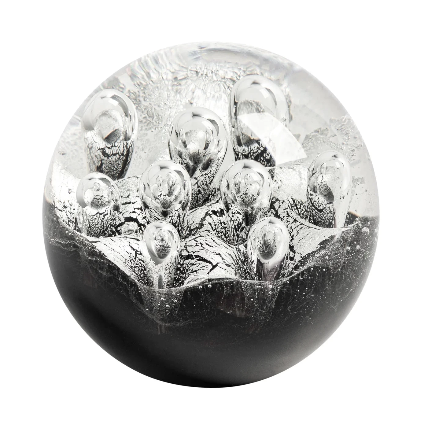 Black & White Bubble Glass Ball 3" Paperweight Decor 6 Black & White Bubble Glass Ball 3" Paperweight Decor - Image 4