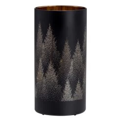 Silhouette Tree Design Black Glass 4x8" LED Hurricane Lamp -Chic Furniture Shop 27209 z 2 lg