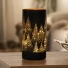 Silhouette Tree Design Black Glass 4x8" LED Hurricane Lamp 1 Silhouette Tree Design Black Glass 4x8" LED Hurricane Lamp -Chic Furniture Shop 27209 z lg