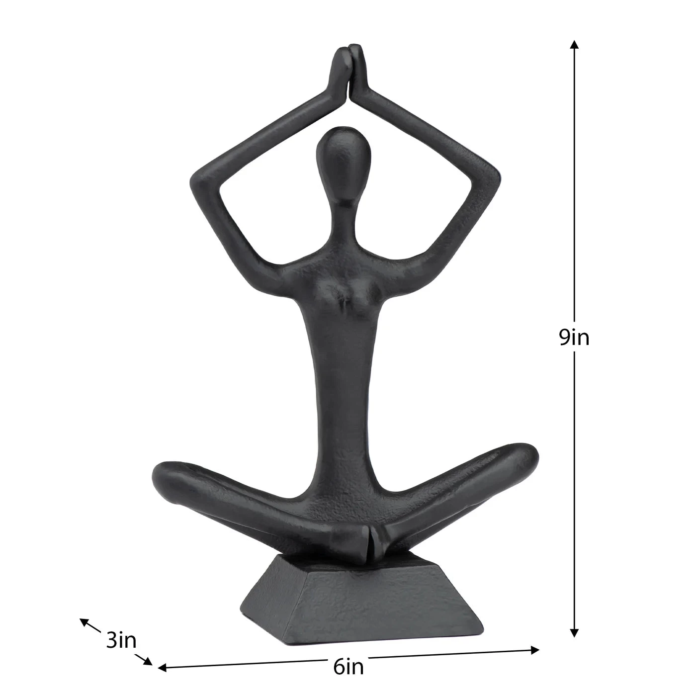 Zen Yoga Black Aluminum Decor Sculpture - Arms Up 7 Zen Yoga Black Aluminum Decor Sculpture - Arms Up - Image 5