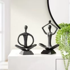 Zen Yoga Black Aluminum Decor Sculpture - Arms Up 11 Zen Yoga Black Aluminum Decor Sculpture - Arms Up -Chic Furniture Shop 27225 z 5 lg