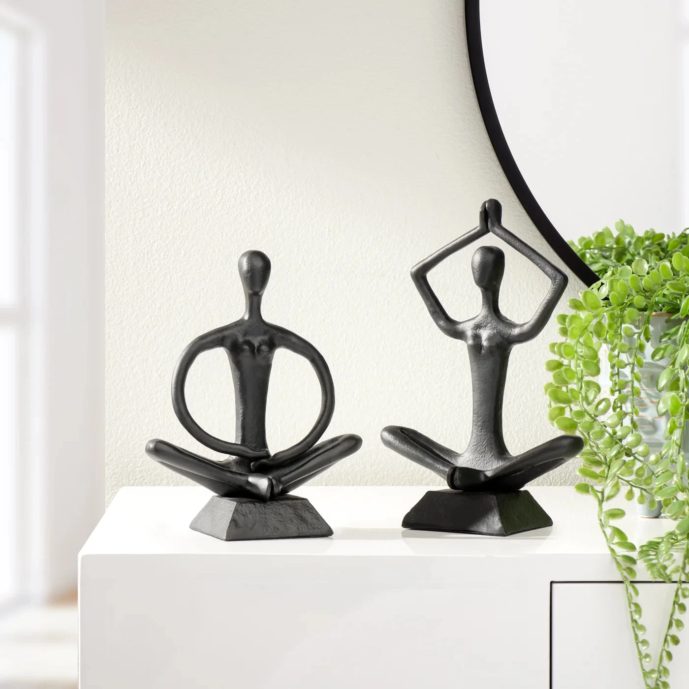 Zen Yoga Black Aluminum Decor Sculpture - Arms Up 6 Zen Yoga Black Aluminum Decor Sculpture - Arms Up - Image 4