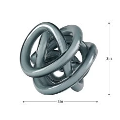 Orbit Glass Knot 3" Diameter Decor Ball - Grey Opaque -Chic Furniture Shop 27294 z 2 lg