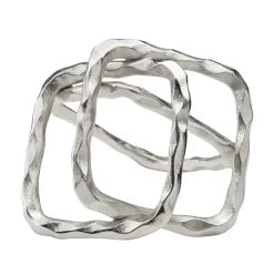 Trio Square Frame 6h" Aluminum Decor Sculpture - Silver -Chic Furniture Shop 27360 z 1 lg