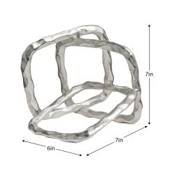 Trio Square Frame 6h" Aluminum Decor Sculpture - Silver -Chic Furniture Shop 27360 z 3 lg