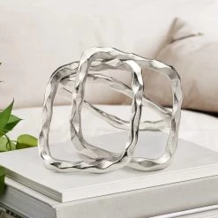 Trio Square Frame 6h" Aluminum Decor Sculpture - Silver -Chic Furniture Shop 27360 z 4 lg