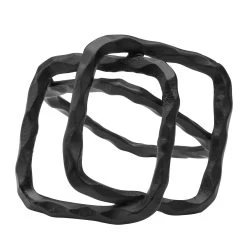 Trio Square Frame 6h" Aluminum Decor Sculpture - Black -Chic Furniture Shop 27362 z 1 lg