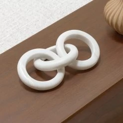 Marble Chain 4" Diameter Round Link 9L" Decor Sculpture