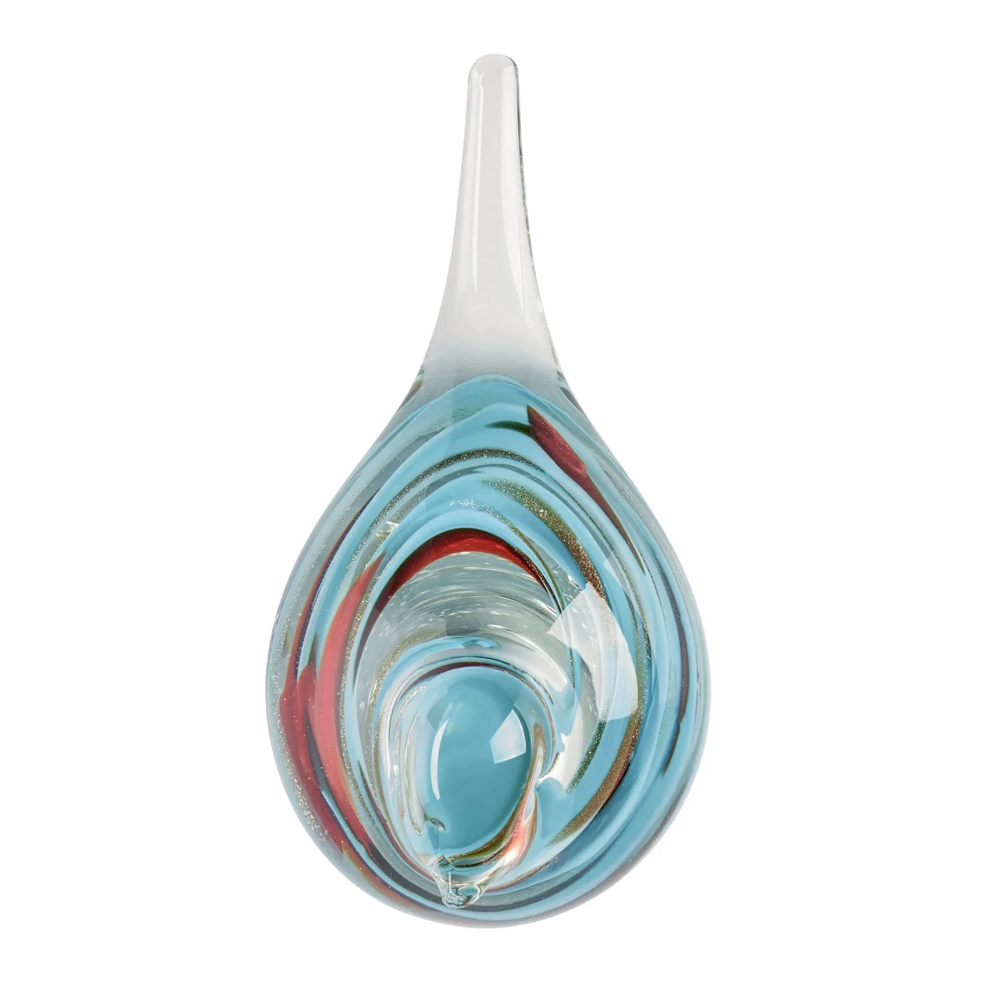 Bird Glass Paperweight 4h" Decor - Clear/Blue Swirl 5 Bird Glass Paperweight 4h" Decor - Clear/Blue Swirl - Image 3
