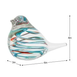 Bird Glass Paperweight 4h" Decor - Clear/Blue Swirl 13 Bird Glass Paperweight 4h" Decor - Clear/Blue Swirl -Chic Furniture Shop 27372 z 3 lg