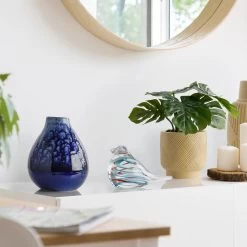 Bird Glass Paperweight 4h" Decor - Clear/Blue Swirl 11 Bird Glass Paperweight 4h" Decor - Clear/Blue Swirl -Chic Furniture Shop 27372 z 5 lg