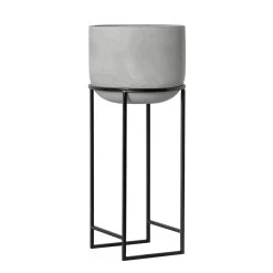 Aria Polystone Cement Grey 16dx37h" Basin Planter On Metal Stand 10 Aria Polystone Cement Grey 16dx37h" Basin Planter On Metal Stand -Chic Furniture Shop 27418 z 1 lg