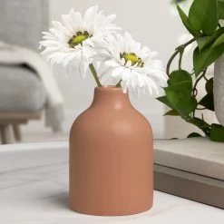 Komi 5.5h" Ceramic Bottle Vase - Terracotta
