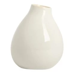 Bowen 7.25h" White Reactive Glaze Ceramic Bulb Vase -Chic Furniture Shop 27450 z 1 lg
