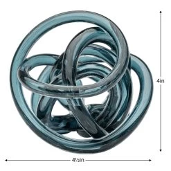 Orbit Glass Knot 4.5" Diameter Decor Ball - Slate Blue -Chic Furniture Shop 27464 z 2 lg