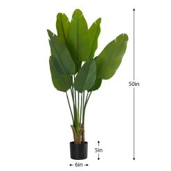 Banana Leaf Tree 47h" Potted Faux Plant -Chic Furniture Shop 27474 z 2 lg